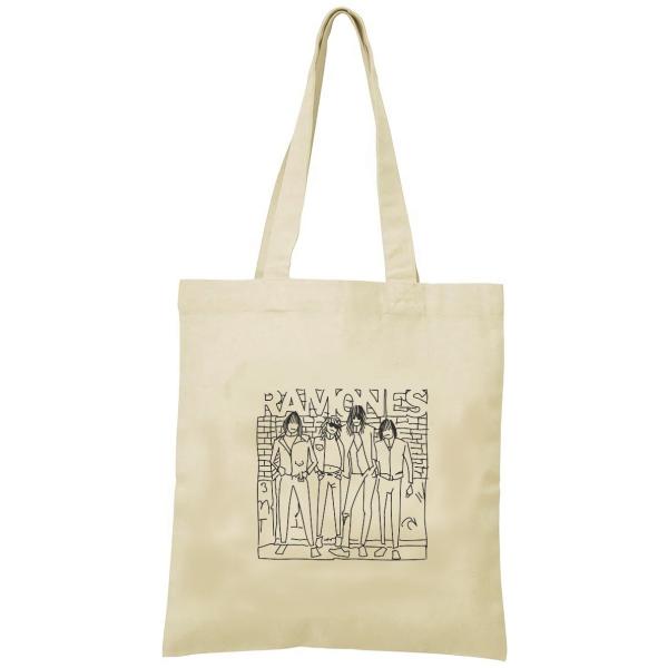RAMONES　トートバッグ　キャンバス　12oz 綿100％　ナチュラル色　音楽　バンド　シネマ　...