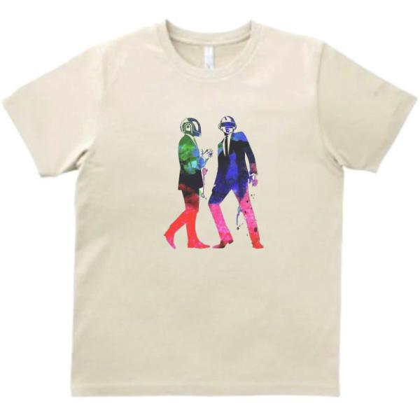 DAFT PUNK ペイント風　バンド シネマ ロック Tシャツ ハイクオリティヘビーウェイト 透け...