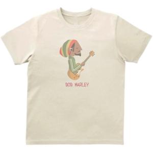 Bob Marley　ボブ マーリー　音楽Tシャツ ロックTシャツ バンドTシャツ　ライトベージュ｜shinseitech