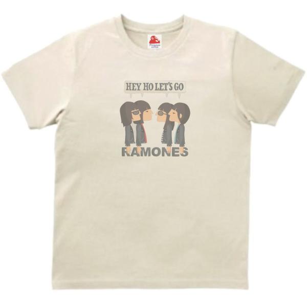 ラモーンズ  Ramones　音楽Tシャツ ロックTシャツ バンドTシャツ　ライトベージュ
