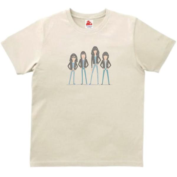 ラモーンズ Ramones　音楽Tシャツ ロックTシャツ バンドTシャツ　ライトベージュ