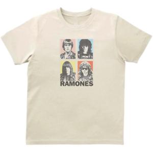 ラモーンズ RAMONES　音楽Tシャツ ロックTシャツ バンドTシャツ　ライトベージュ｜shinseitech