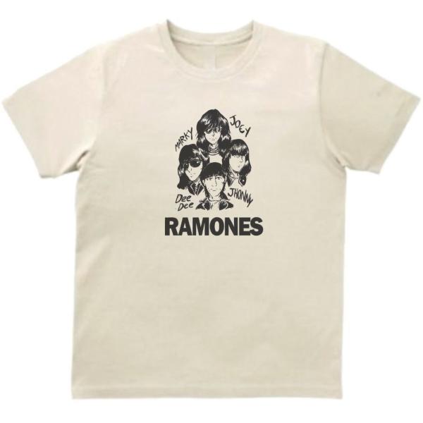 ラモーンズ  Ramones　音楽Tシャツ ロックTシャツ バンドTシャツ　ライトベージュ