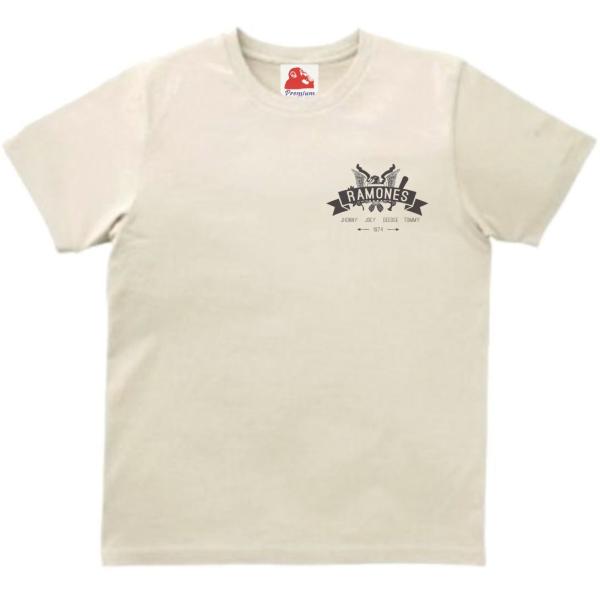 ラモーンズ Ramones　音楽Tシャツ ロックTシャツ バンドTシャツ　ライトベージュ