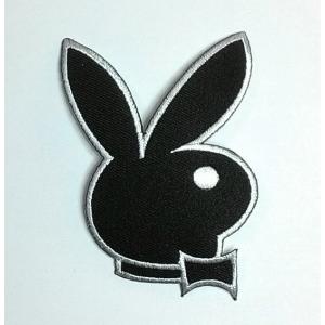 アイロンワッペン★PLAYBOY★黒 アイロンワッペン ワッペン キャラ・ロゴワッペン 刺繍ワッペン PLAY