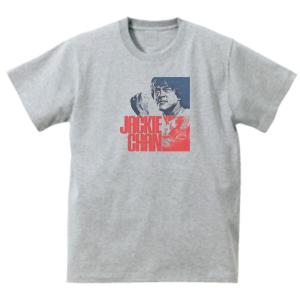 ジャッキーチェン　バンド シネマ ロック Tシャツ ハイクオリティヘビーウェイト 透けない 厚手 7.4オンス グレー