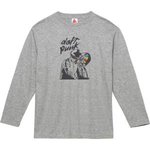 ダフト パンク Daft Punk　音楽Tシャツ ロックTシャツ バンドTシャツ　長袖Tシャツ　ロングスリーブ　グレー｜SHINSEITECH