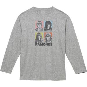 ラモーンズ RAMONES　音楽Tシャツ ロックTシャツ バンドTシャツ 長袖Tシャツ ロングスリーブ　グレー｜shinseitech