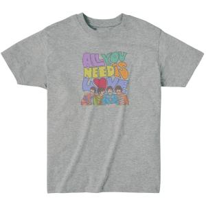 ALL NEED IS LOVE オール　ニード　イズ　ラブ　音楽Tシャツ ロックTシャツ バンドTシャツ　グレー