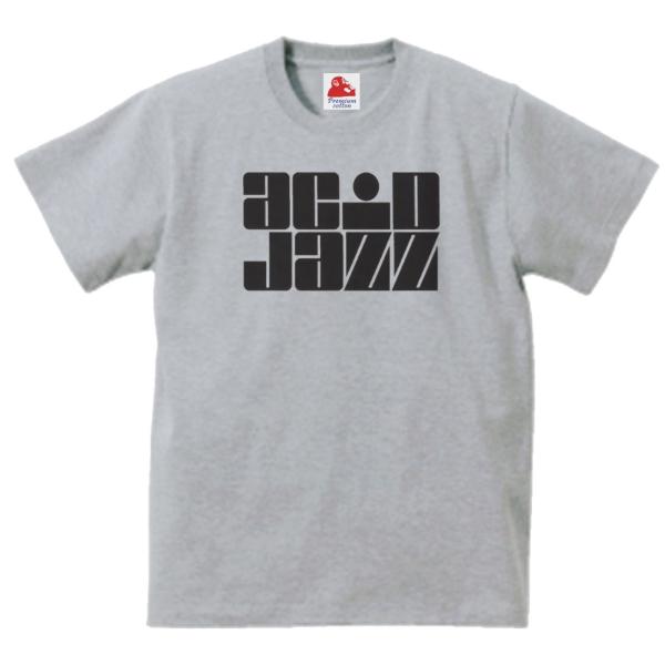 アシッドジャズ acid jazz　音楽Tシャツ ロックTシャツ バンドTシャツ　グレー
