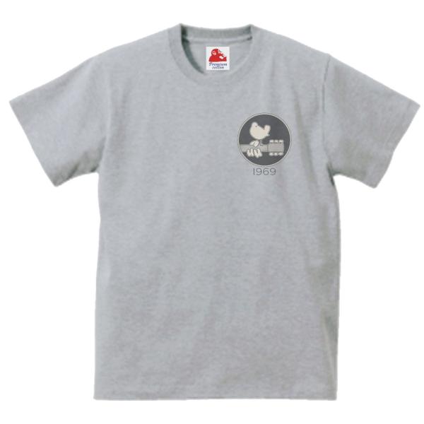 Woodstock ウッドストック　音楽Tシャツ ロックTシャツ バンドTシャツ　グレー