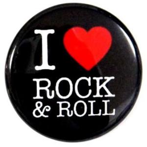 缶バッジ　I LOVE ROCK&amp;ROLL　38ｍｍ　ピンバッジ