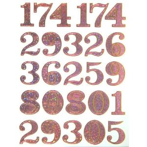 キラキラシール　数字　★★