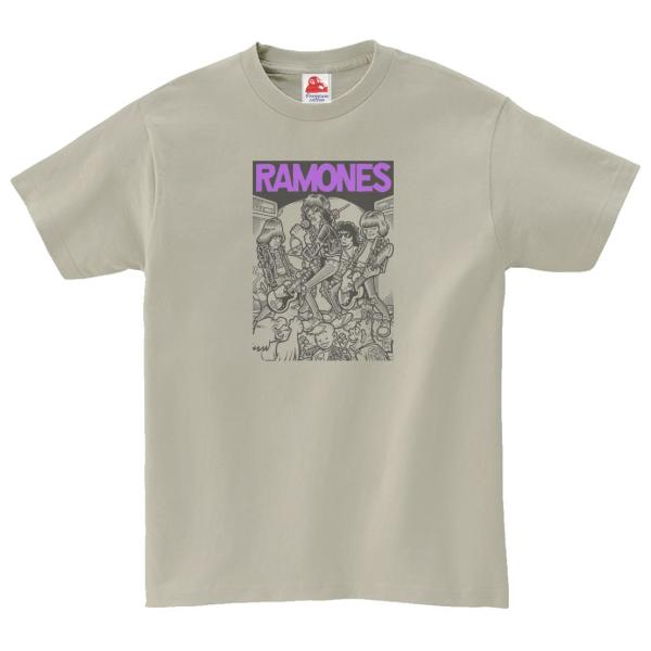 ラモーンズ Ramones　音楽Tシャツ ロックTシャツ バンドTシャツ　シルバーグレー