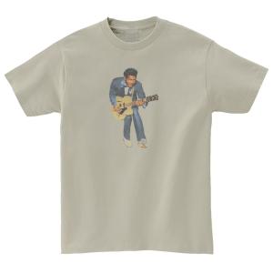 チャック・ベリー Chuck Berry　音楽Tシャツ ロックTシャツ バンドTシャツ　シルバーグレー｜shinseitech
