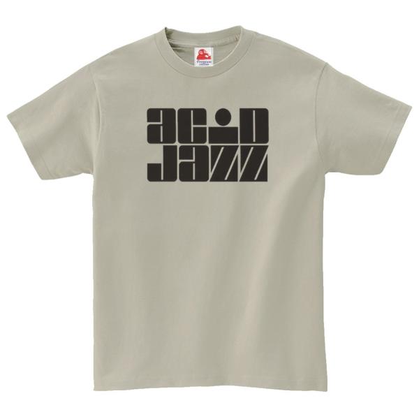 アシッドジャズ acid jazz　音楽Tシャツ ロックTシャツ バンドTシャツ　シルバーグレー