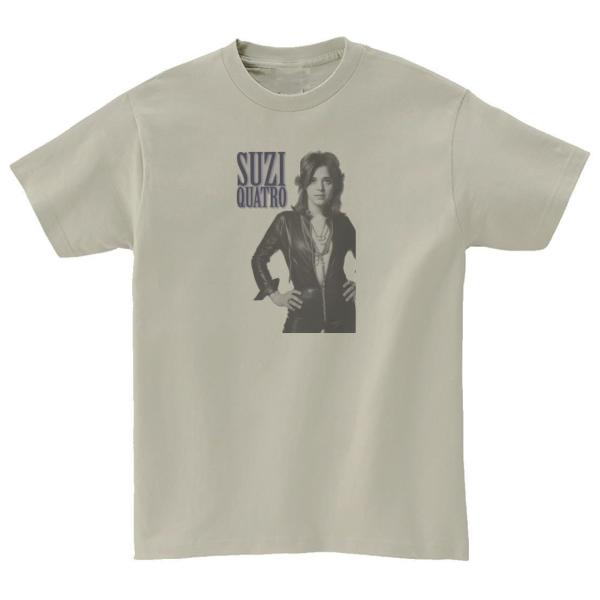 SUZI QUATRO  スージー クアトロ　音楽Tシャツ ロックTシャツ バンドTシャツ　シルバー...