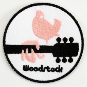 アイロンワッペン 　ロック　バンド　音楽（バンド）　ワッペン　刺繍ワッペン　WOODSTOCK　アイ...