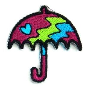 アイロンワッペン　ミニワッペン　ワッペン　刺繍ワッペン　アンブレラ　傘　カサ　アイロンで貼れるワッペン