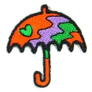アイロンワッペン　ミニワッペン　ワッペン　刺繍ワッペン　アンブレラ　傘　カサ　アイロンで貼れるワッペン