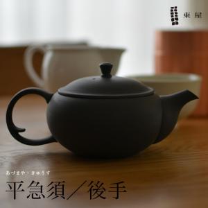 【茶葉キャンペーン】東屋 あづまや 平急須 後手 烏泥（うでい） 茶漉し2タイプ並細 お茶 ティー きゅうす aztk00107｜ShinwaShop