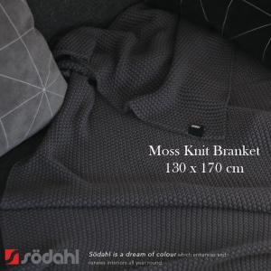 Sodahl ソダール モスニットスローグレイ 約130x170cm ファブリック/ブランケット/コットン/ひざかけ/デンマーク｜shinwashop