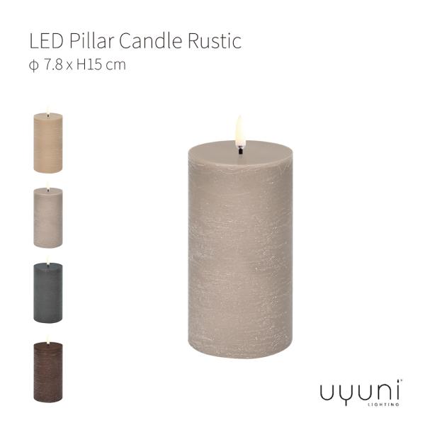 UYUNI LIGHTING ウユニライティング LED Pillar Candle Rustic ...