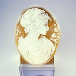 特大 シェルカメオ 手彫り 60×79mm ジュエリールース df451