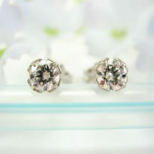 MARE チタンピアス SWAROVSKI WHITE 4×4mm ma038｜shinwastore