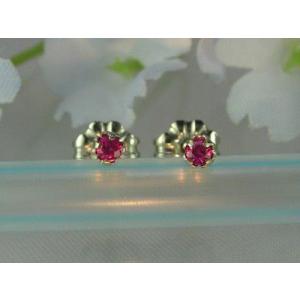 MARE チタンピアス SWAROVSKI  SYN.RUBY 2×2mm ma056