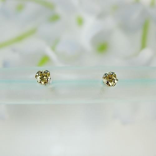 MARE(マーレ) SWAROVSKI Fancy Champagne 2×2mm ピアス mt10...