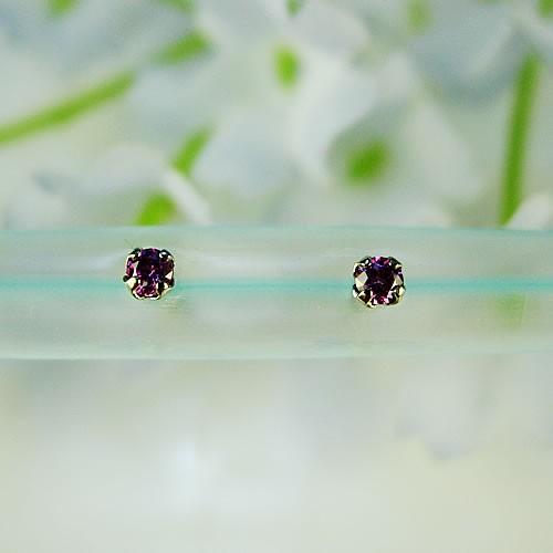 MARE(マーレ) SWAROVSKI Fancy Purple 2×2mm  ピアス mt188