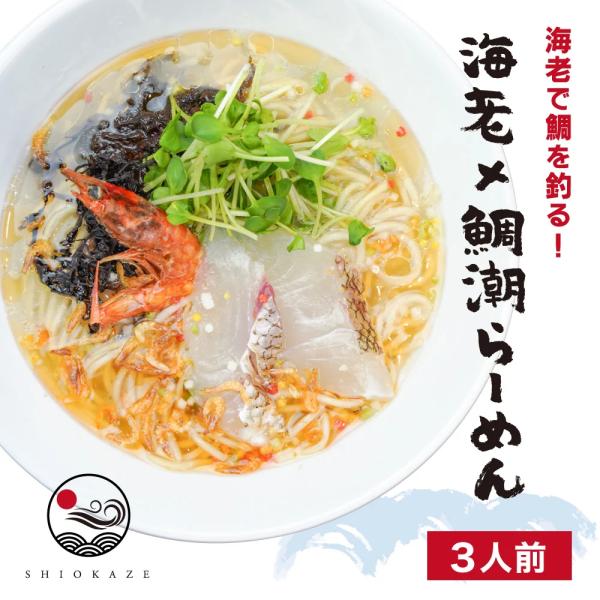 ラーメン お取り寄せ 敦賀ブランド真鯛を使った『海老×鯛潮らーめん』3人前（冷凍商品） タイ 塩 魚...