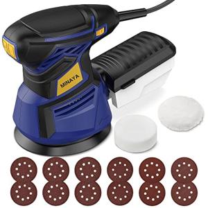 2022年超強研磨力ランダムサンダー 電動 300W/13000回転数/分 6段階変速 アイドリング 集じん機能付 片手操作型 ダブルアクシ