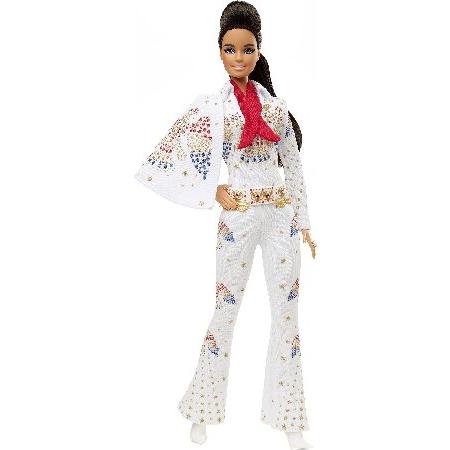 Barbie Signature Elvis Presley Doll 12-in with Pom...