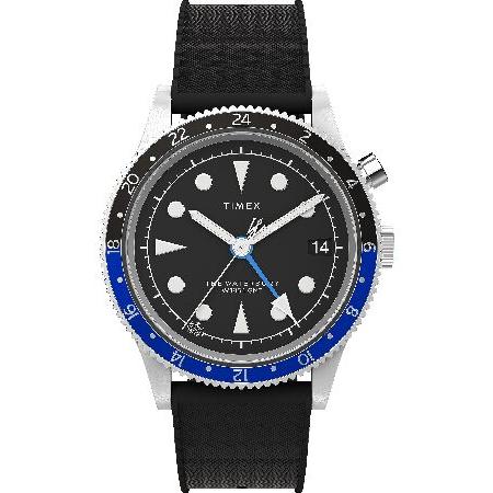 Timex 39mm Waterbury GMT 腕時計, ブラック, One Size, 39mm...