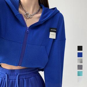 クロップド丈 パーカー ジップアップ春秋