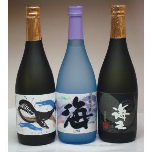 芋焼酎セット くじらのボトル・海・海王 720ml×3 − 大海酒造
