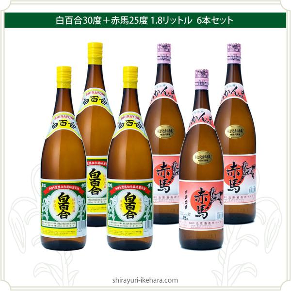 白百合（30度）3本 ＋ 赤馬（25度）3本