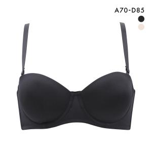 PT-bra ブラジャー ABCD 1/2カップ シンプル ストラップレス オフショルダー ひびきにくい Tシャツブラ 盛りブラ 脇高 谷間