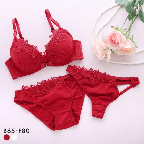 ブラジャー シフォンケミカル ショーツ セット Tバック 3点セット BCDEF 大きいサイズ