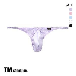 ティーエム コレクション TM collection サテン×レース CUTE Tバック ML ビキニ ブリーフ メンズ 日本製｜SHIROHATO(白鳩)