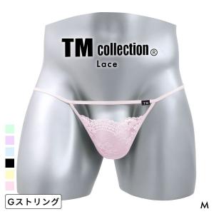 ティーエム コレクション Lace RISKY Triangle Cut G-STRING Gスト 透け 前閉じ メンズ ビキニ TM collection