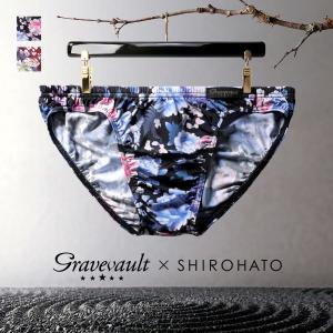 ビキニ グレイブボールト Gravevault×SHIROHATO 別注 限定 PEONY FLOWER ブリーフ メンズ パンツ 下着 前閉じ 日本製