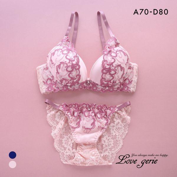 ラブジェリー ドレッシーアイビー ブラセット ABCD 大きいサイズ 盛り胸 Wパッド 谷間ブラ バ...