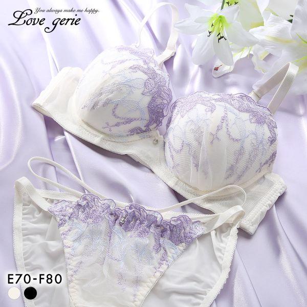 ラブジェリー ゴシックリリー ブラセット EF 大きいサイズ グラマー Wパッド 谷間ブラ バストア...