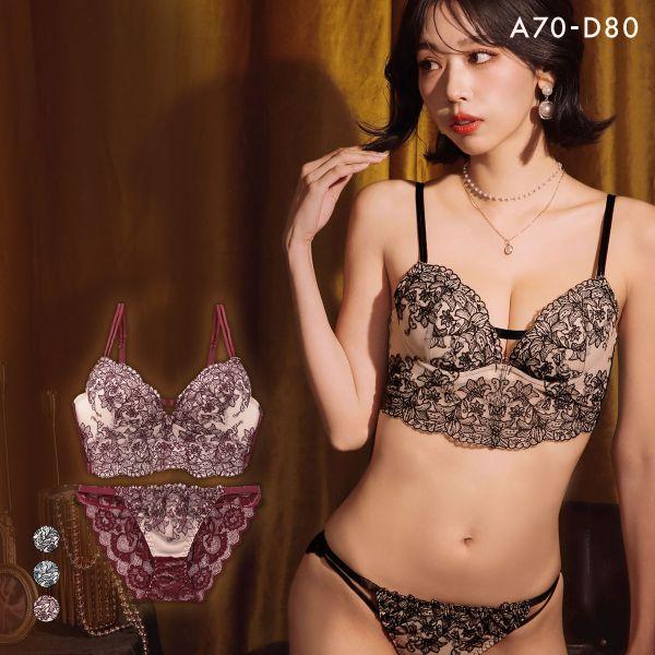 ブラジャー ラブジェリー クラシカルリリー ビスチェ風 ブラセット ABCD 盛り胸 Wパッド 谷間...