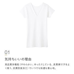 グンゼ GUNZE 快適工房 Vネック 三分袖...の詳細画像1