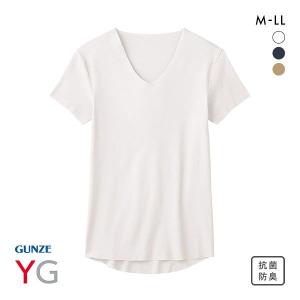 グンゼ GUNZE ワイジー YG ネクストラ NextRA+ WARM∞DEO 切りっぱなし Vネック Tシャツ メンズ 半袖 インナー 発熱綿｜SHIROHATO(白鳩)