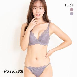 パンキュート PANCUTE すっきりらくちん 脇高 ノンワイヤー ブラセット LL 3L 4L 5L ブラジャー ショーツ セット グラマー｜shirohato